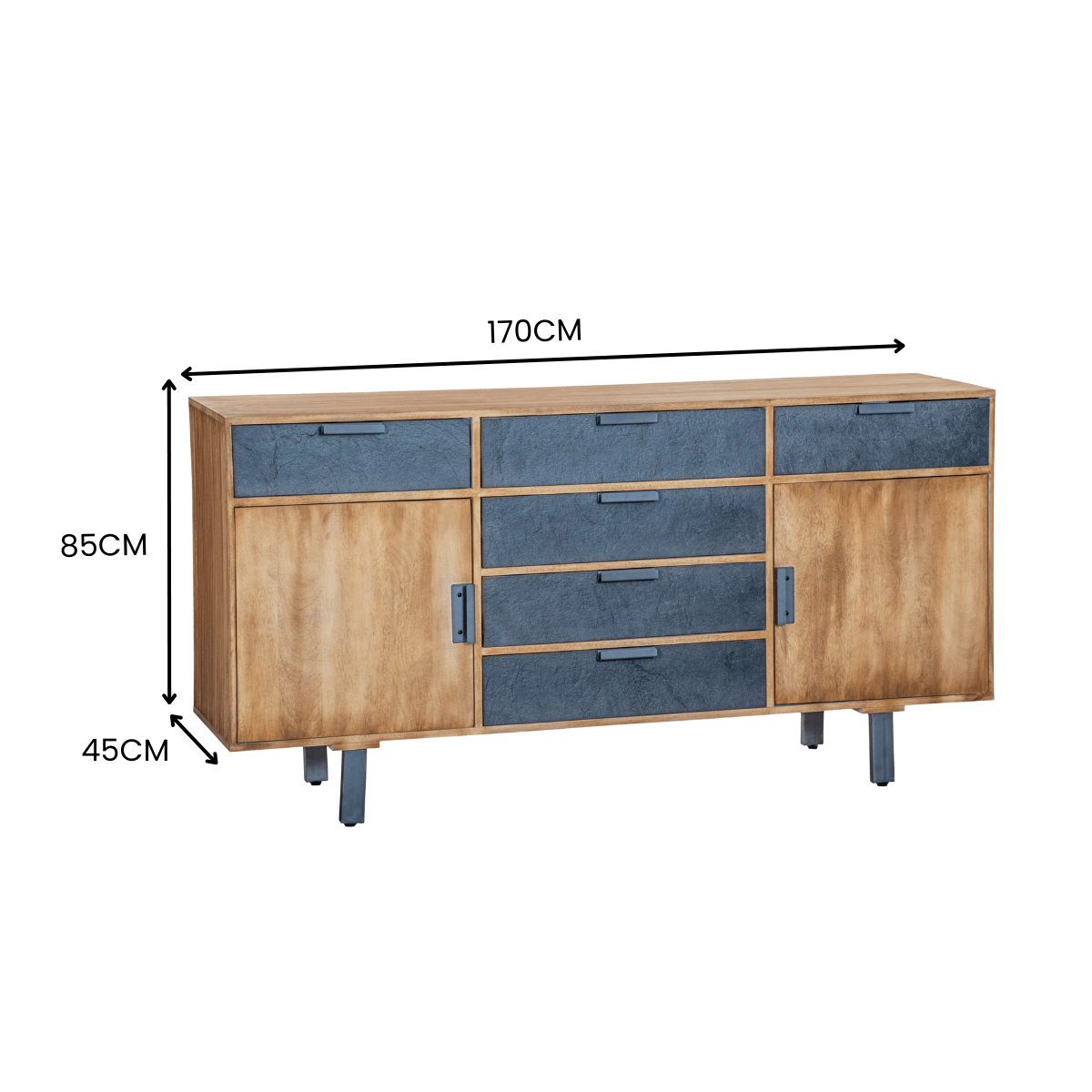 Trilona Sideboard Cabinet With 2 Door & 6 Drawers - RadiantFurn