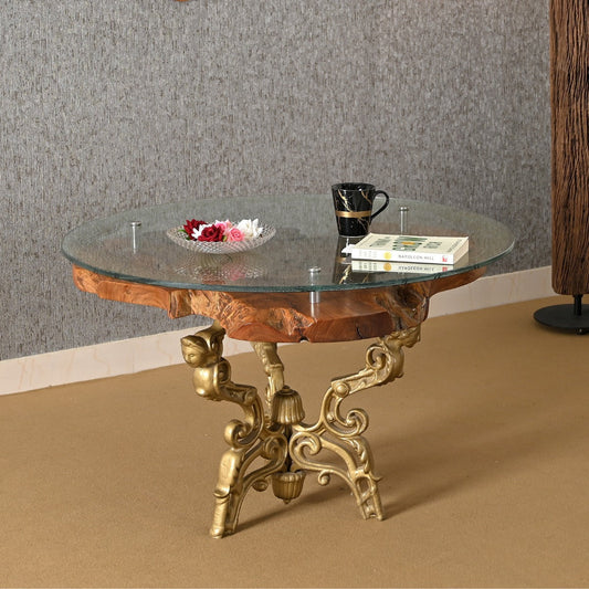 Modern glass top coffee table for living room 