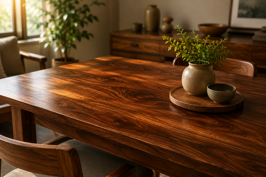 Solid Wood Dining Table in a Modern Home
