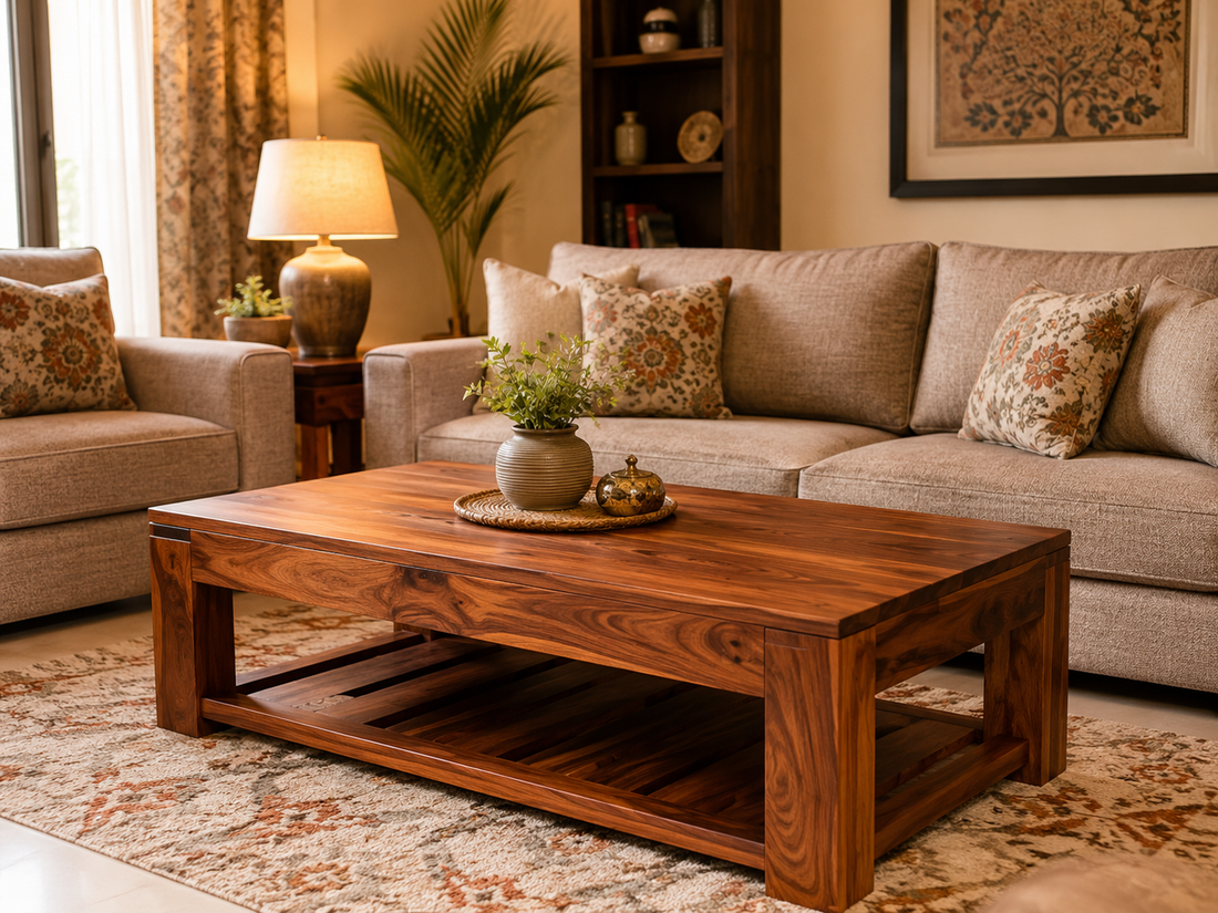 Coffee Table Height Guide Standard Size Indian Living Rooms