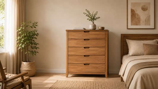 Solid Wood Chest of Drawers in a Modern Bedroom