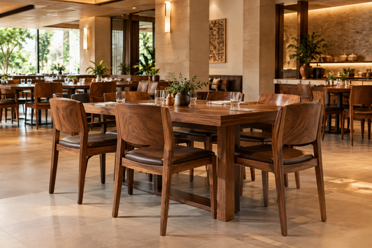 Solid Wood Furniture With Refined Finishes in a Commercial Hospitality Interior  