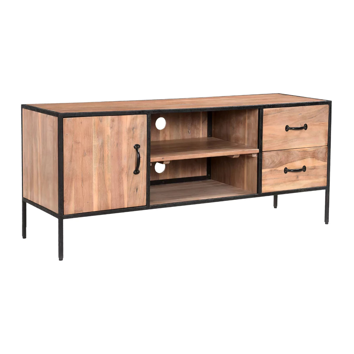 Acenwood Solid Wood TV Units with Storage - RadiantFurn