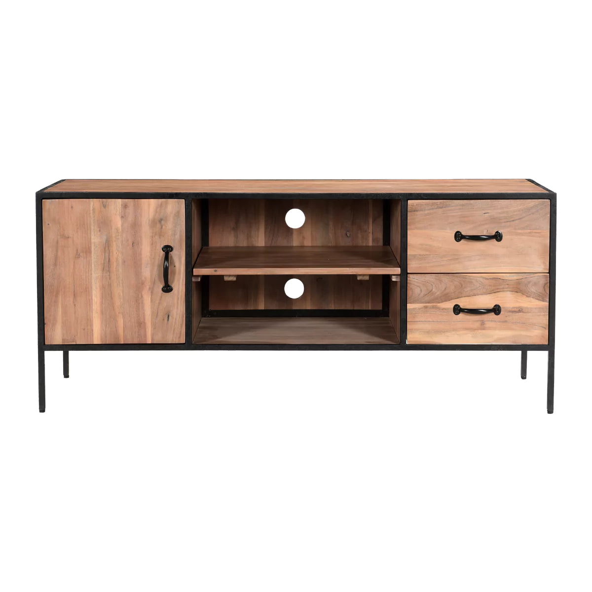 Acenwood Solid Wood TV Units with Storage - RadiantFurn