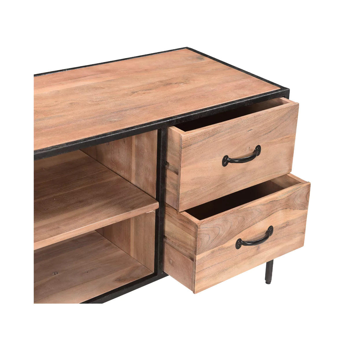 Acenwood Solid Wood TV Units with Storage - RadiantFurn