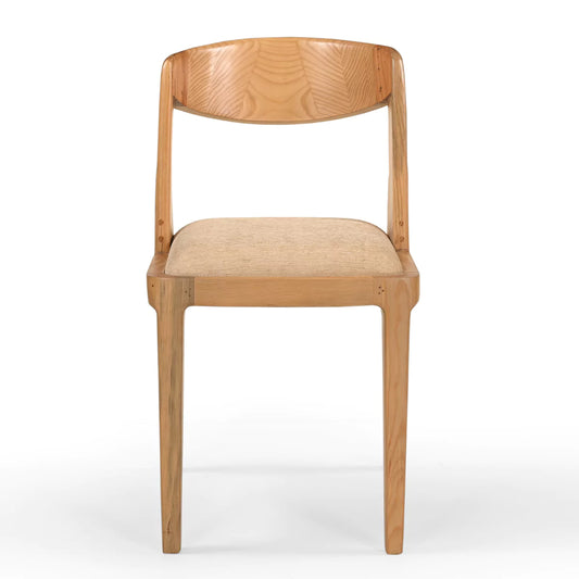 Arcus Solid Wood Contemporary Dining Chair With Upholstered Seat - RadiantFurn