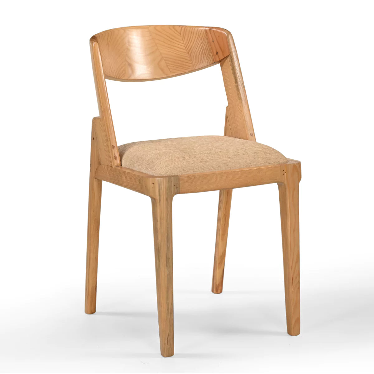 Arcus Solid Wood Contemporary Dining Chair With Upholstered Seat - RadiantFurn