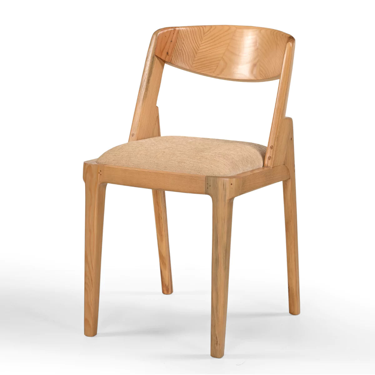 Arcus Solid Wood Contemporary Dining Chair With Upholstered Seat - RadiantFurn