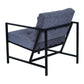 Branox Grey Tufted Fabric Accent Chair with Metal Frame.