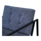Branox Grey Tufted Fabric Accent Chair with Metal Frame.