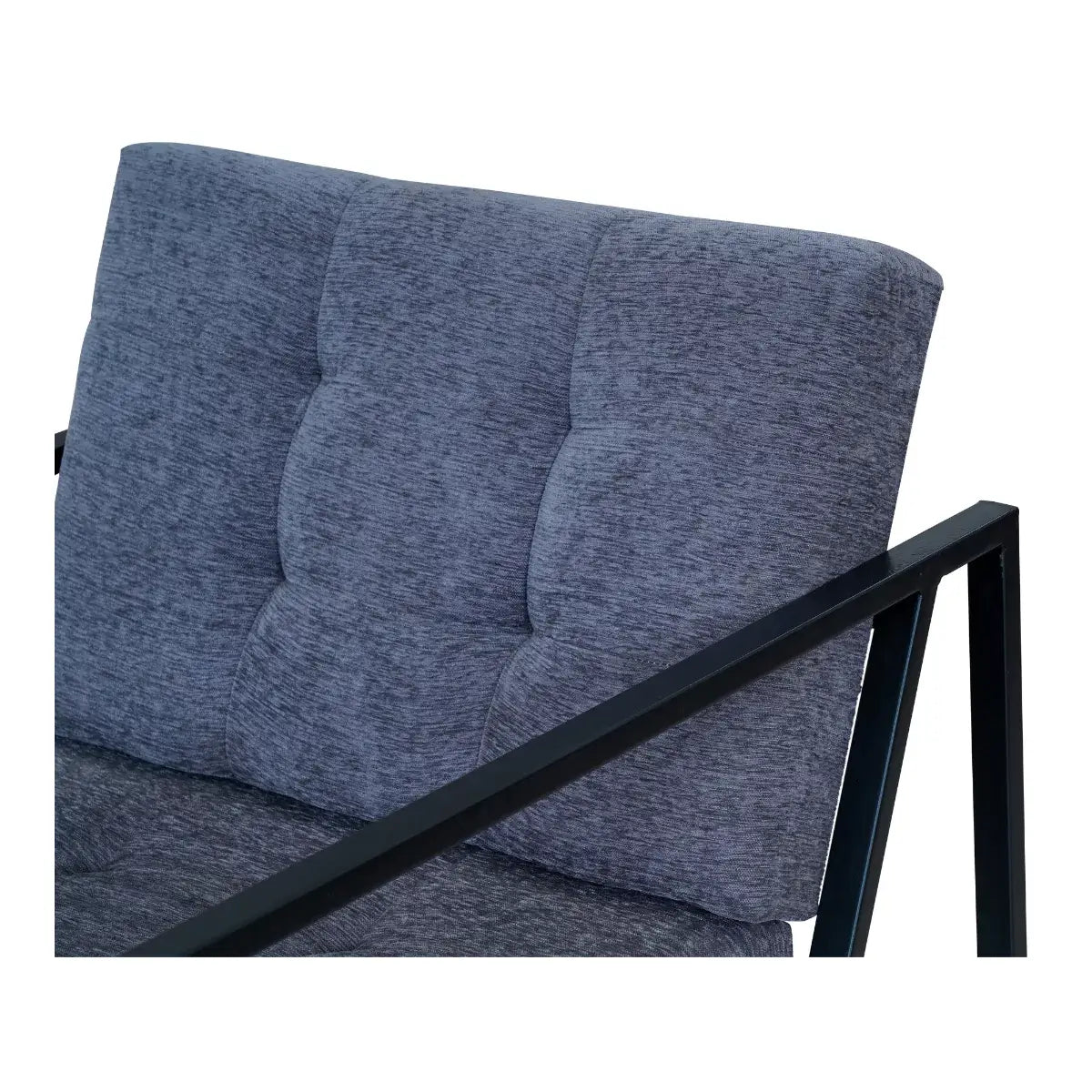 Branox Grey Tufted Fabric Accent Chair with Metal Frame.