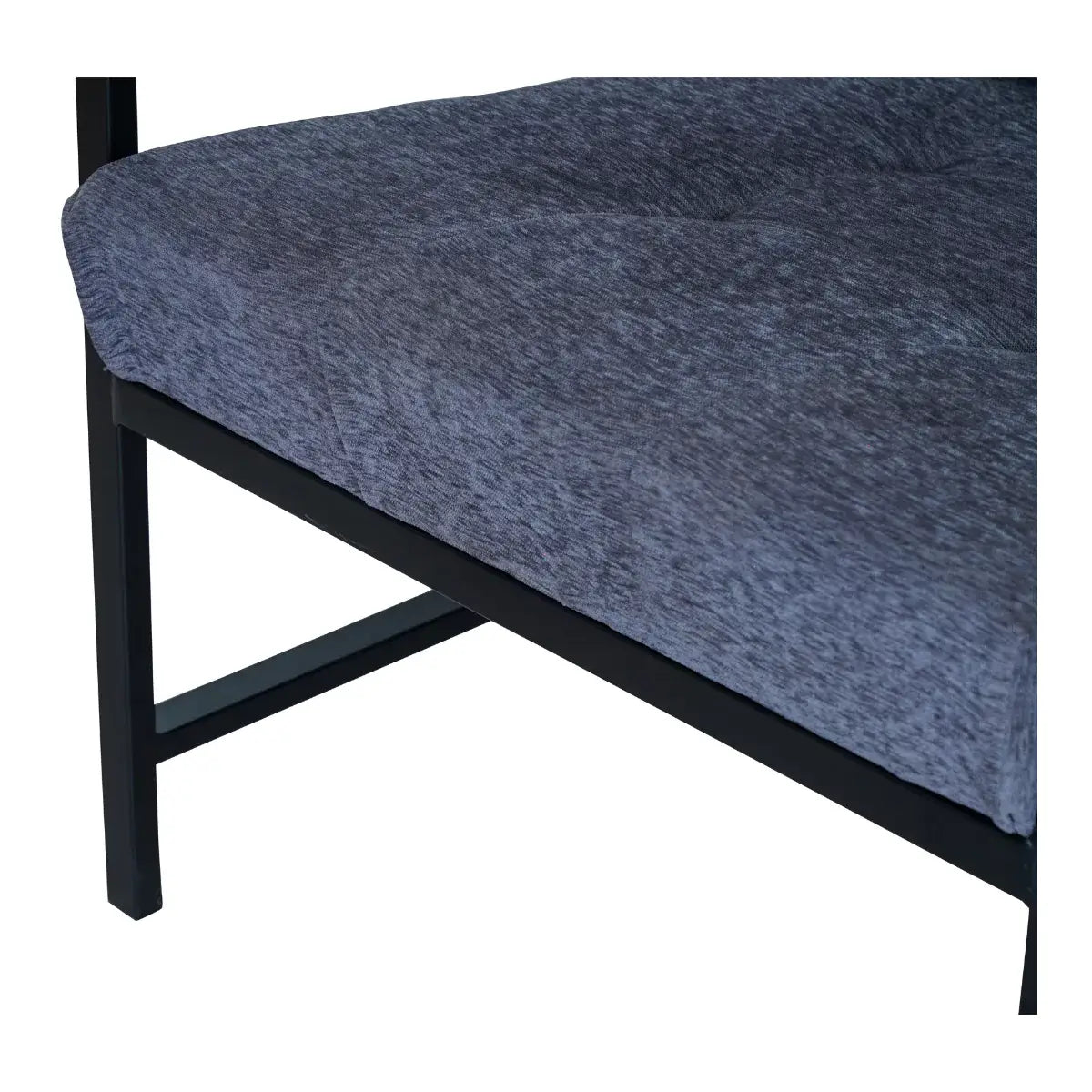 Branox Grey Tufted Fabric Accent Chair with Metal Frame.