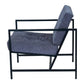 Branox Grey Tufted Fabric Accent Chair with Metal Frame.