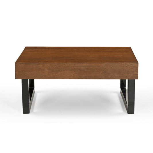 Browrect Modern Solid Wood Industrial Center Table - RadiantFurn