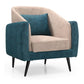 Cosmira Elegant Beige and Teal Accent Chair for Modern Living Spaces