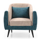 Cosmira Elegant Beige and Teal Accent Chair for Modern Living Spaces