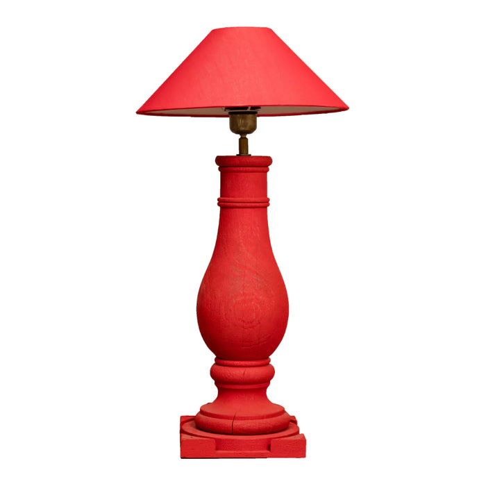 Glareel Traditional Natural Mango Wood Lamp with Bulb (Without Shade).