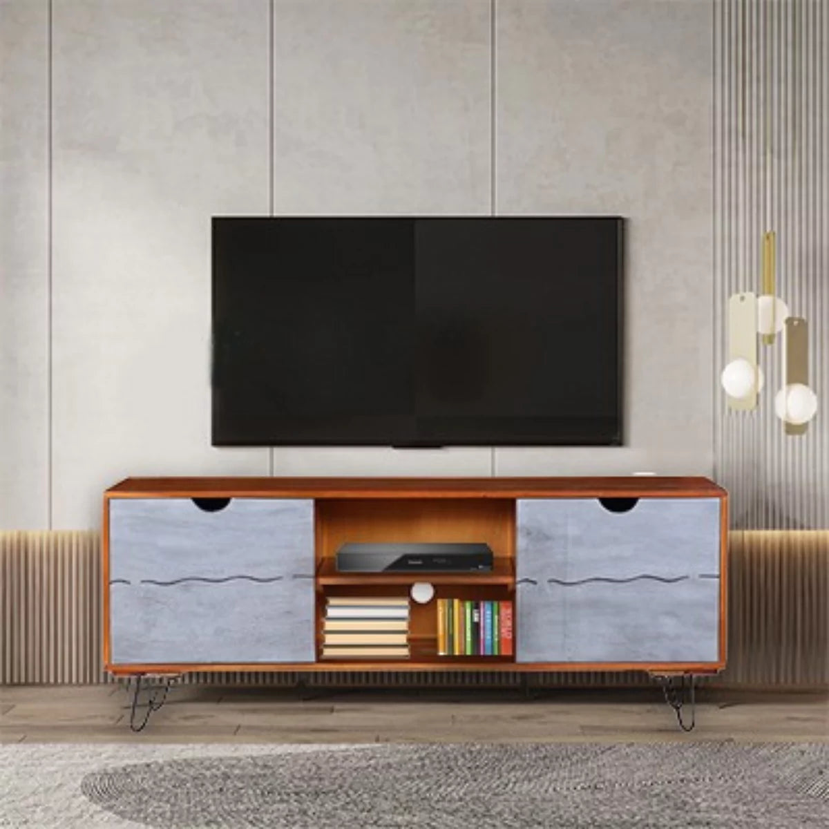 Box Storage Tv Unit Grewer Luxury Solid Wood 2 Door TV Unit – RadiantFurn