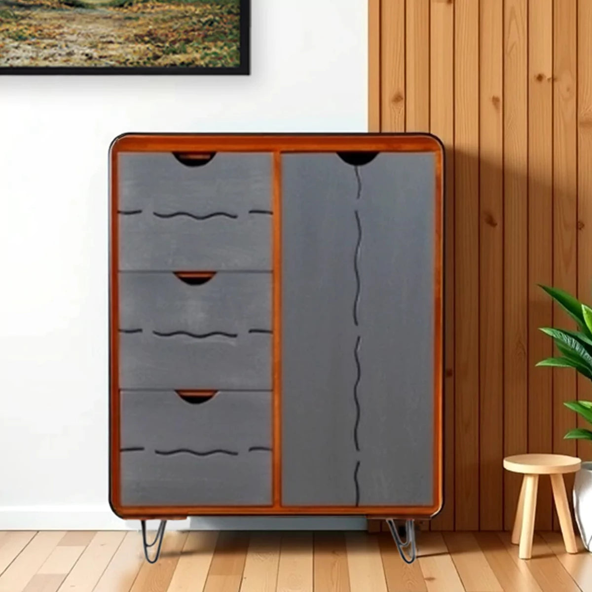 Grewery Cabinet With 1 Door and 3 Drawers - RadiantFurn