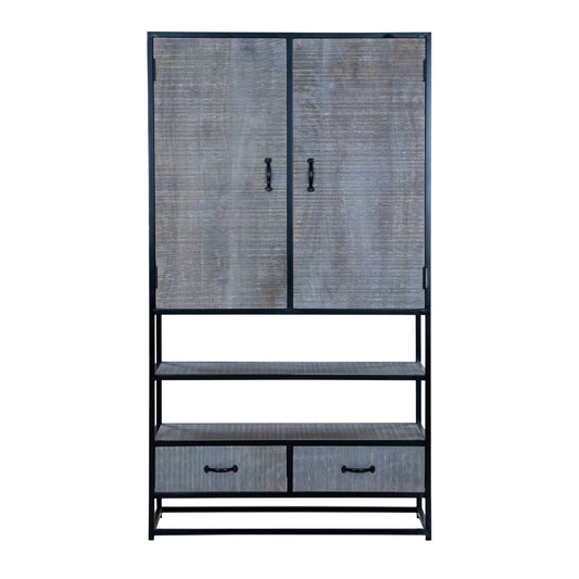 Grey Aara  2 door wardrobe - RadiantFurn