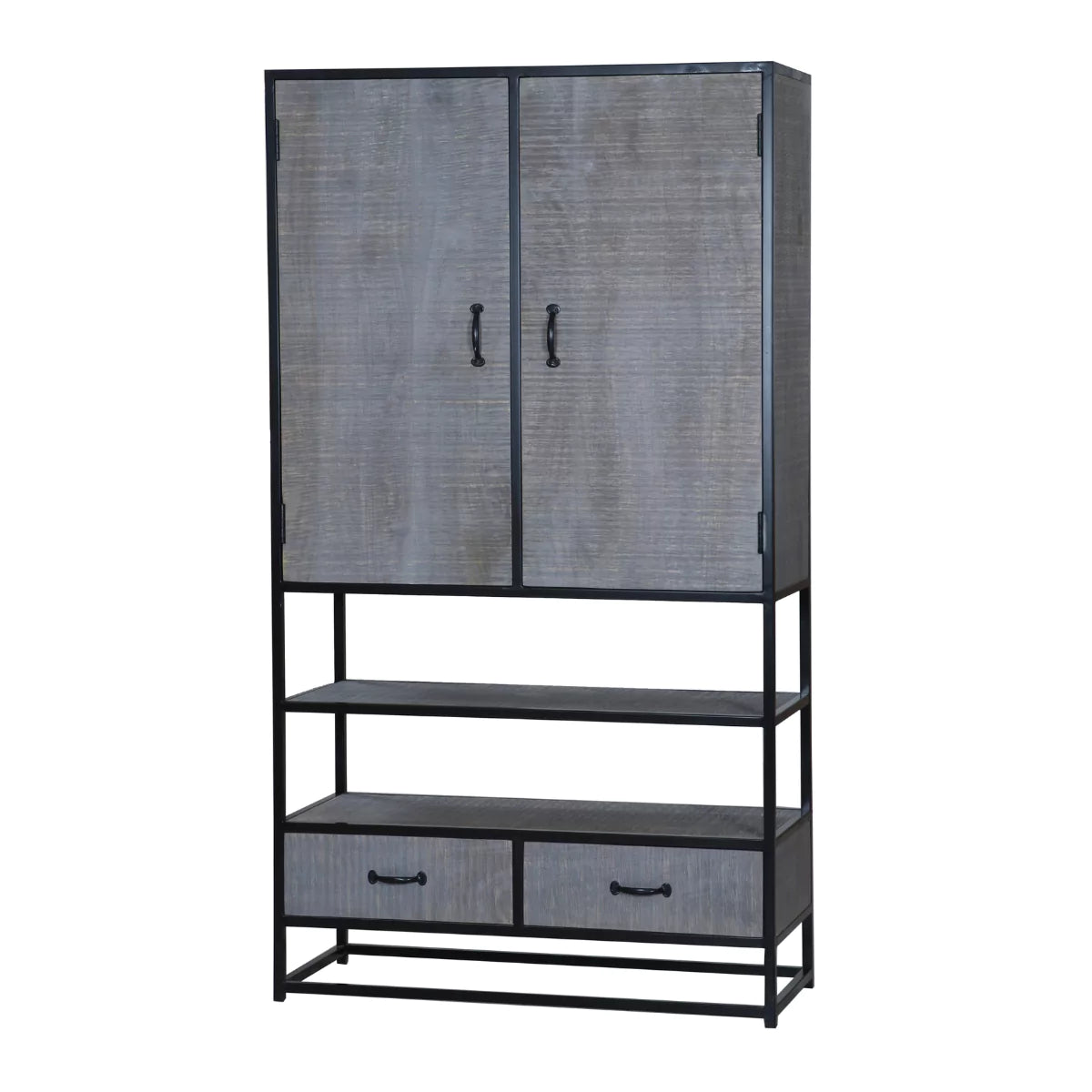 Grey Aara  2 door wardrobe - RadiantFurn