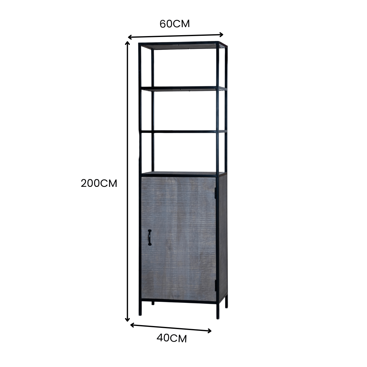 Grey Aara Single Door Wardrobe - RadiantFurn