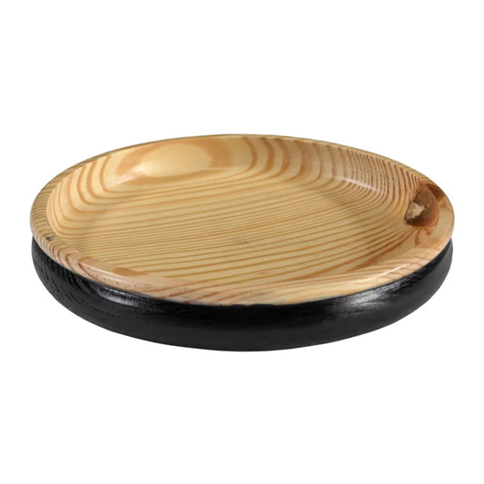Majeesa Rustic Dual Tone Round Pine Wood Serving Platter - RadiantFurn