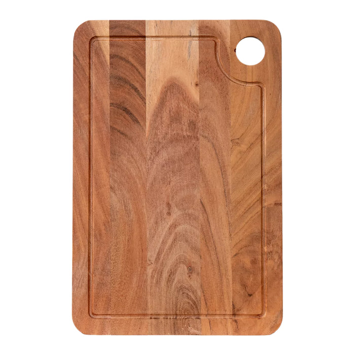 Majeesa Rustic Solid Acacia Wood Chopping Board with Handle for Kitchen.