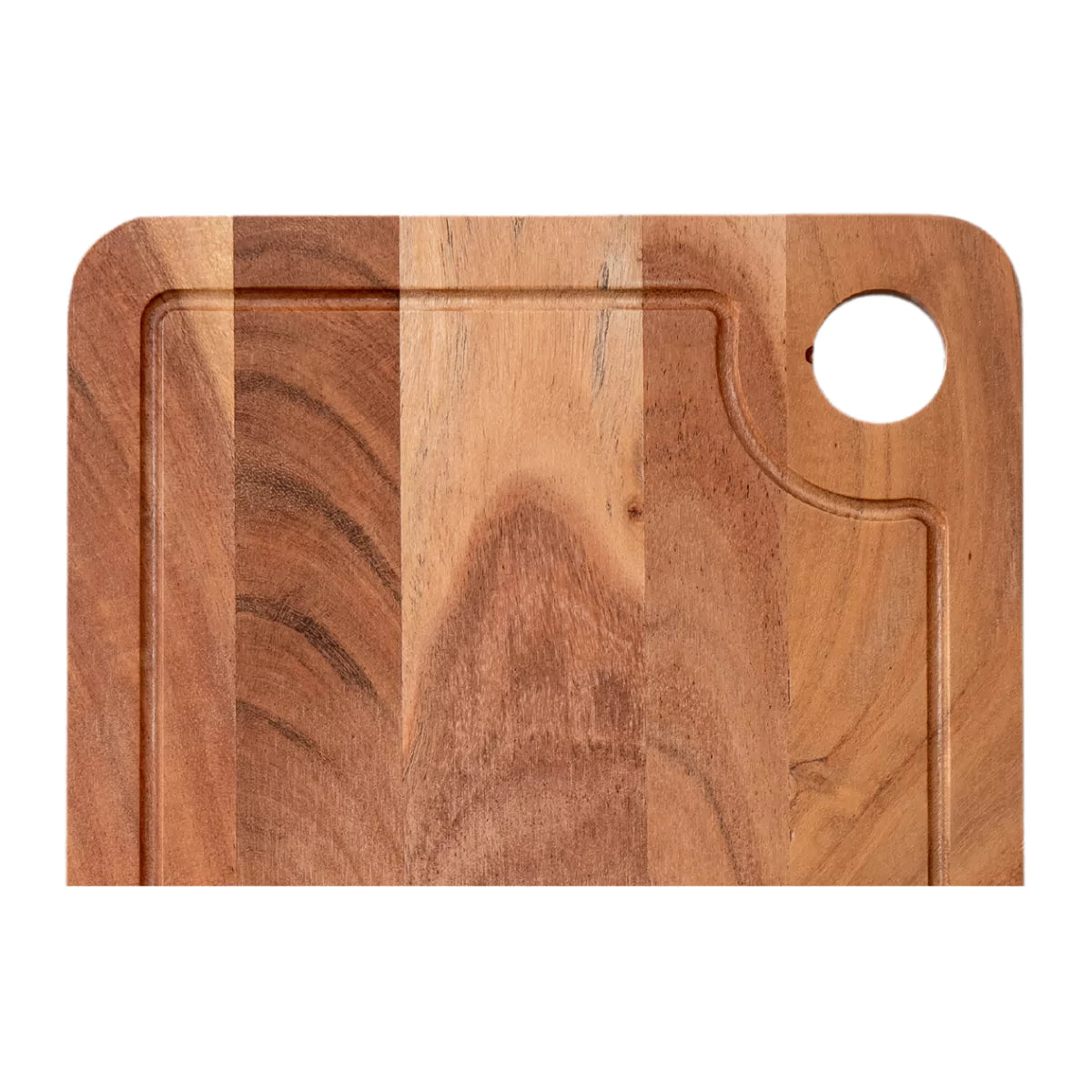 Majeesa Rustic Solid Acacia Wood Chopping Board with Handle for Kitchen.