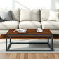 Metron Solid Wood Modern Rectangle Center Table - RadiantFurn