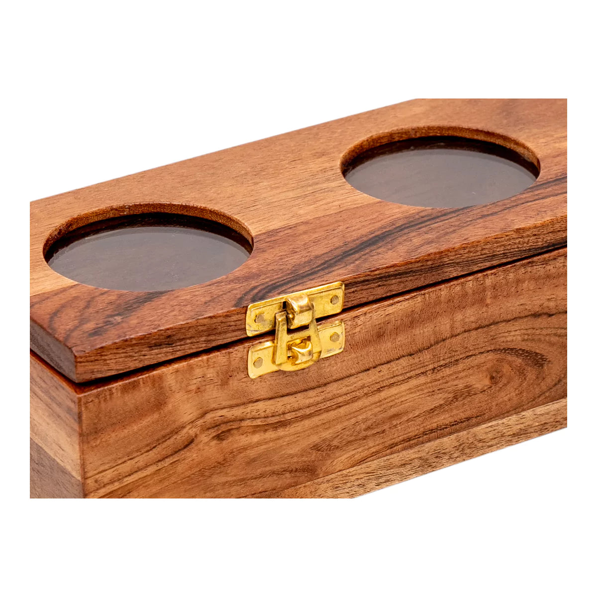 Rustic Fruit Box Multi Purpose Rustic Brown Wooden Dry Fruit Box with 3 Compartments ...