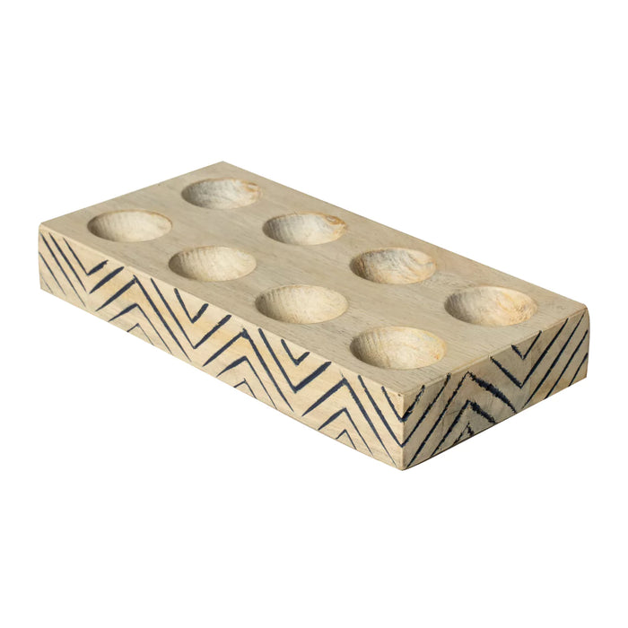 Nestora Tribal-Inspired Wooden Egg Holder.
