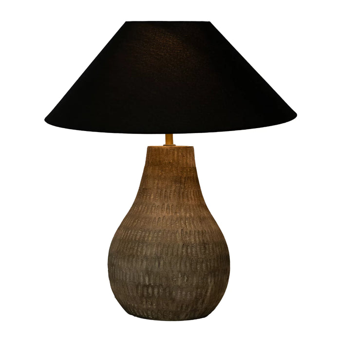 Noctura Rustic Modern Natural Wooden Lamp With Bulb (Without Shade).