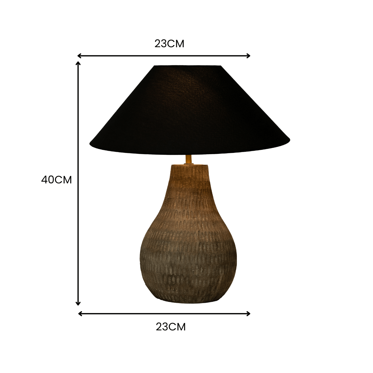 Noctura Rustic Modern Natural Wooden Lamp With Bulb (Without Shade).