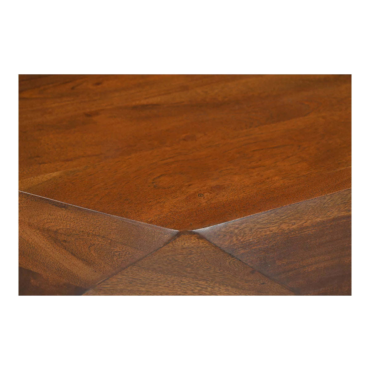 Prismora Solid Wood Modern Round Geometric Coffee Table - RadiantFurn