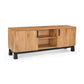 Relya Solid Natural Oak Wood TV Cabinet with Storage.