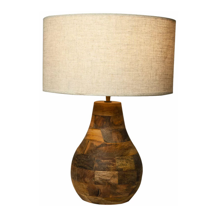 RusticRay Natural Contemporary Wooden Lamp with Bulb (Without Shade).