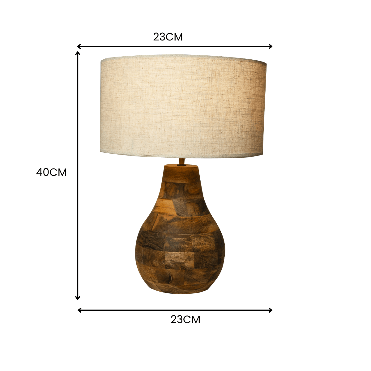 RusticRay Natural Contemporary Wooden Lamp with Bulb (Without Shade ...
