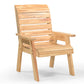 Rustico Slatted Solid Wood Outdoor Chair with Armrests - RadiantFurn