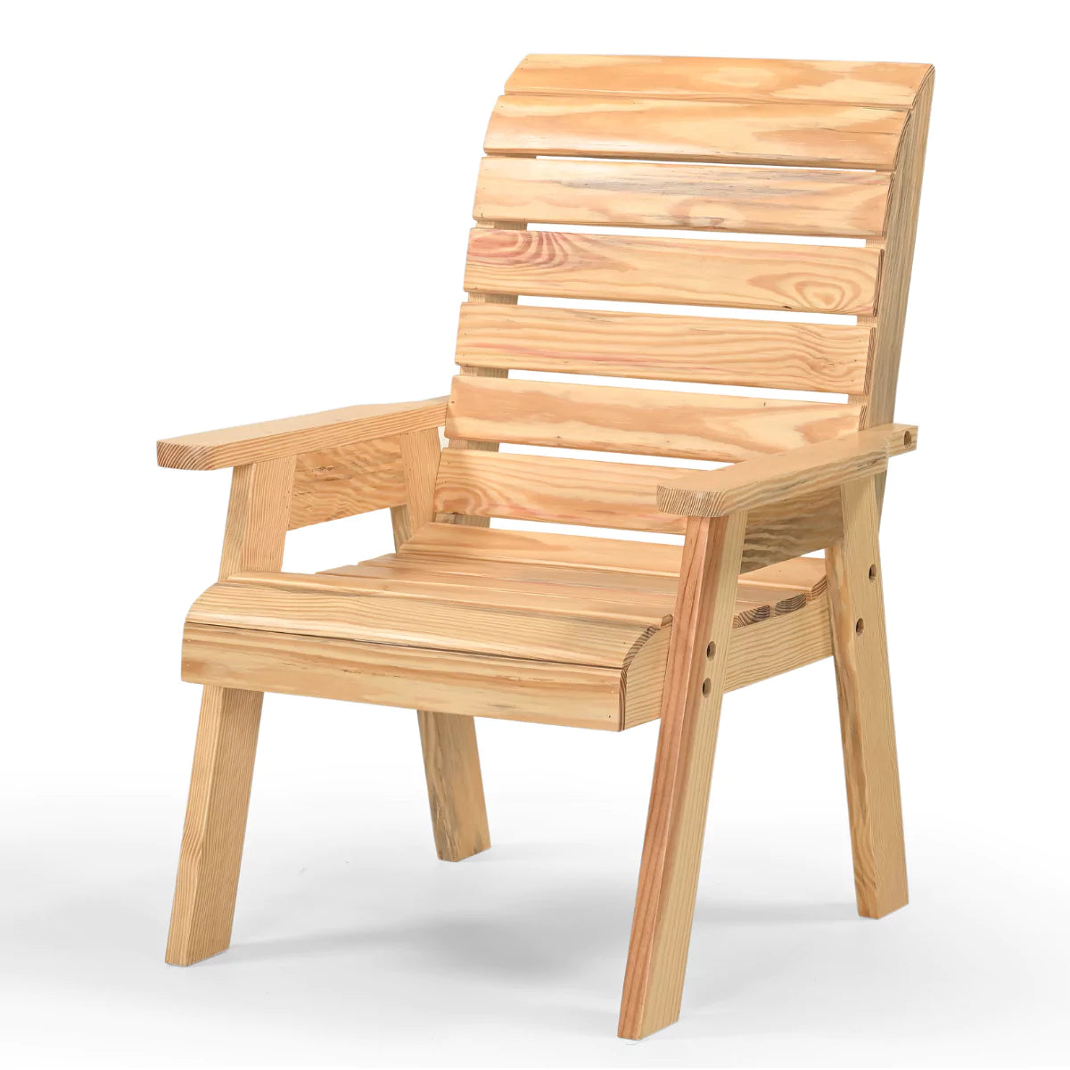Rustico Slatted Solid Wood Outdoor Chair with Armrests - RadiantFurn
