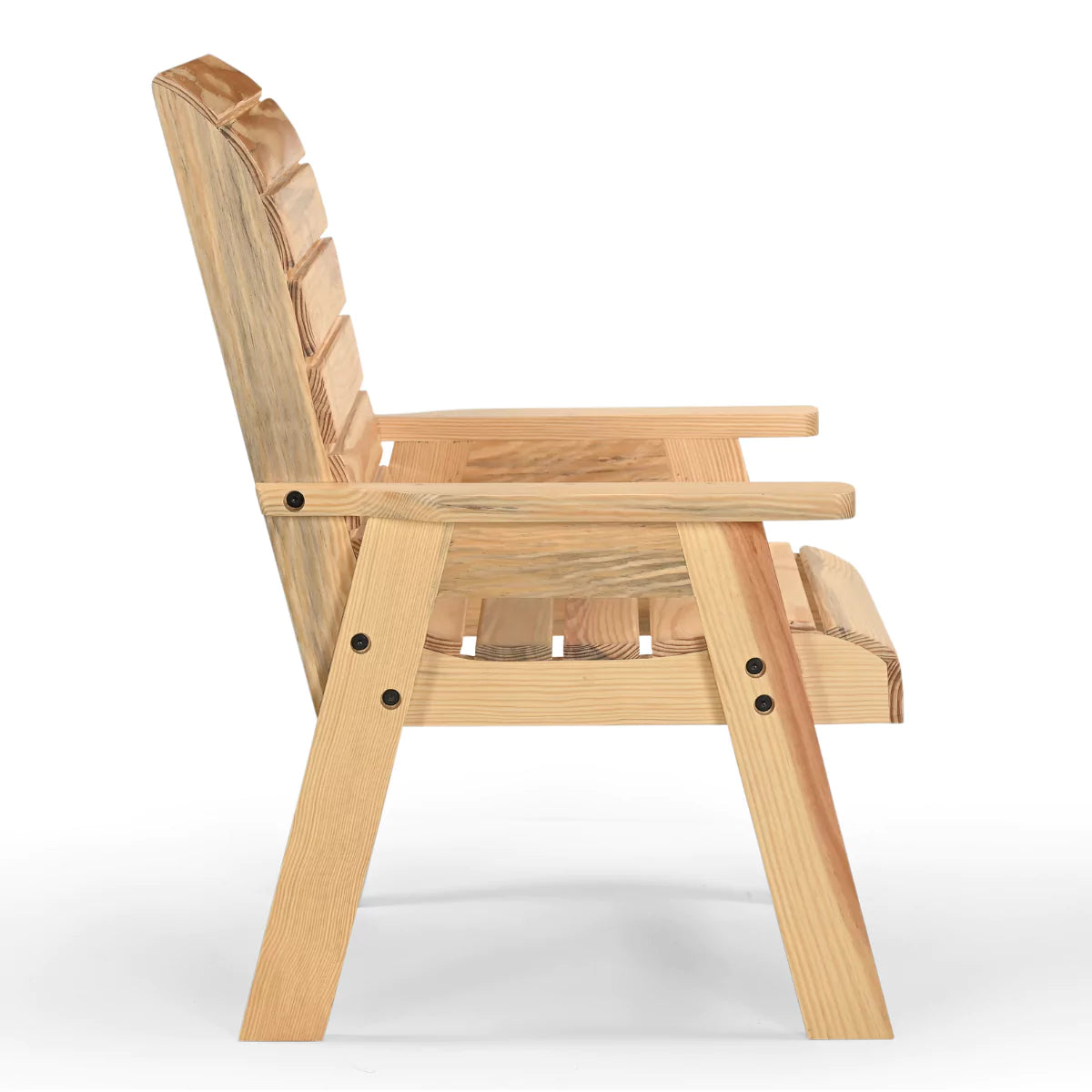 Rustico Slatted Solid Wood Outdoor Chair with Armrests - RadiantFurn