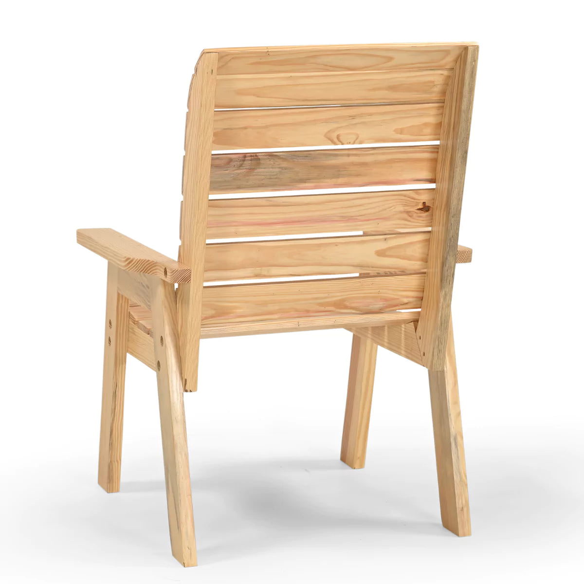 Rustico Slatted Solid Wood Outdoor Chair with Armrests - RadiantFurn