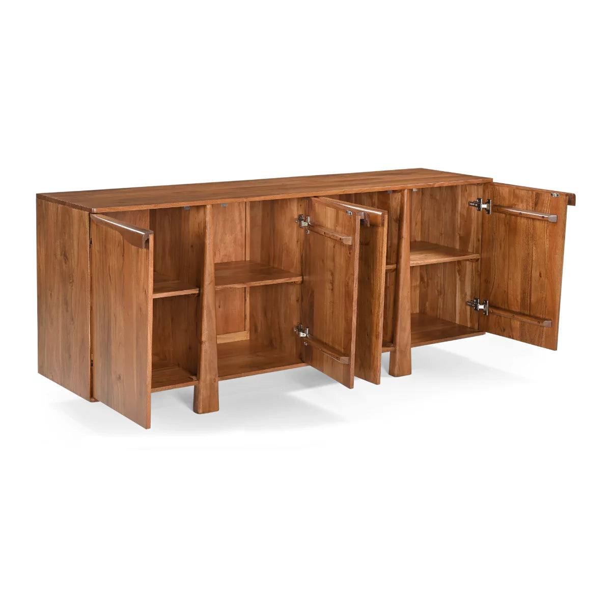 Rylith Large Solid Wood 4 Door Sideboard Cabinet