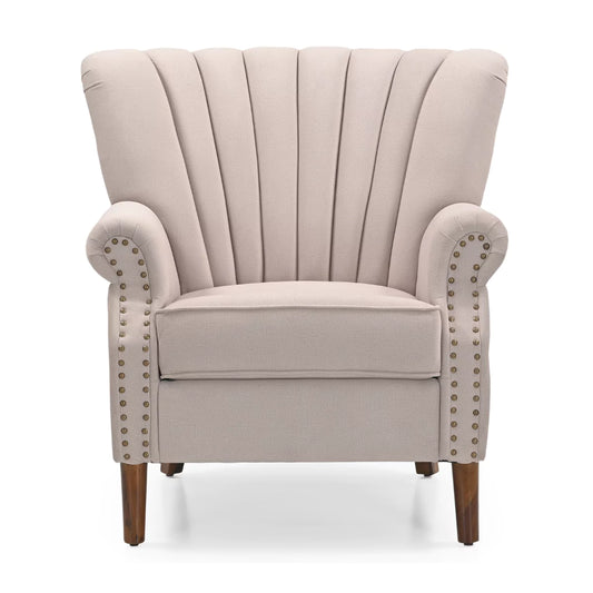 Scallura Upholstered Single Sofa Chair with Wooden Legs