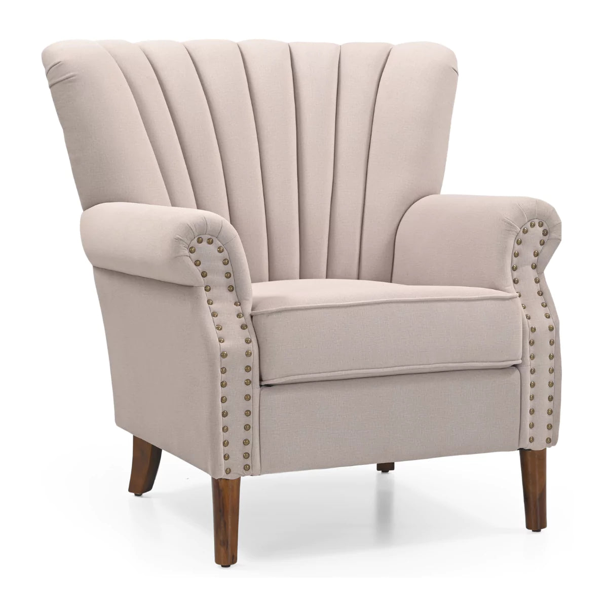 Scallura Upholstered Single Sofa Chair with Wooden Legs