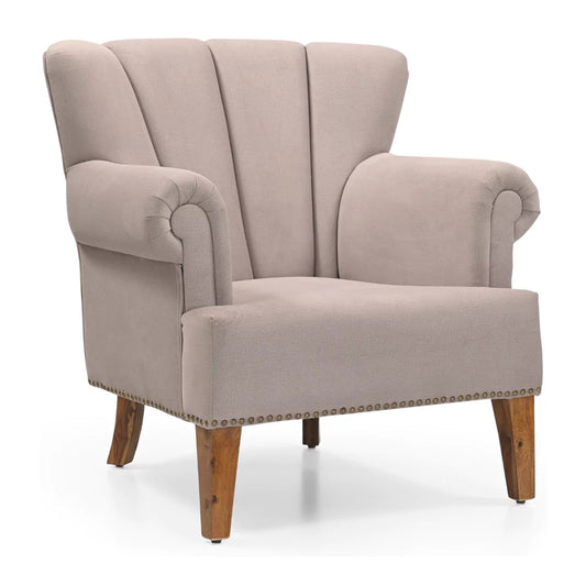 Serelith Mid-Century Modern Upholstered Armchair with Wooden Legs