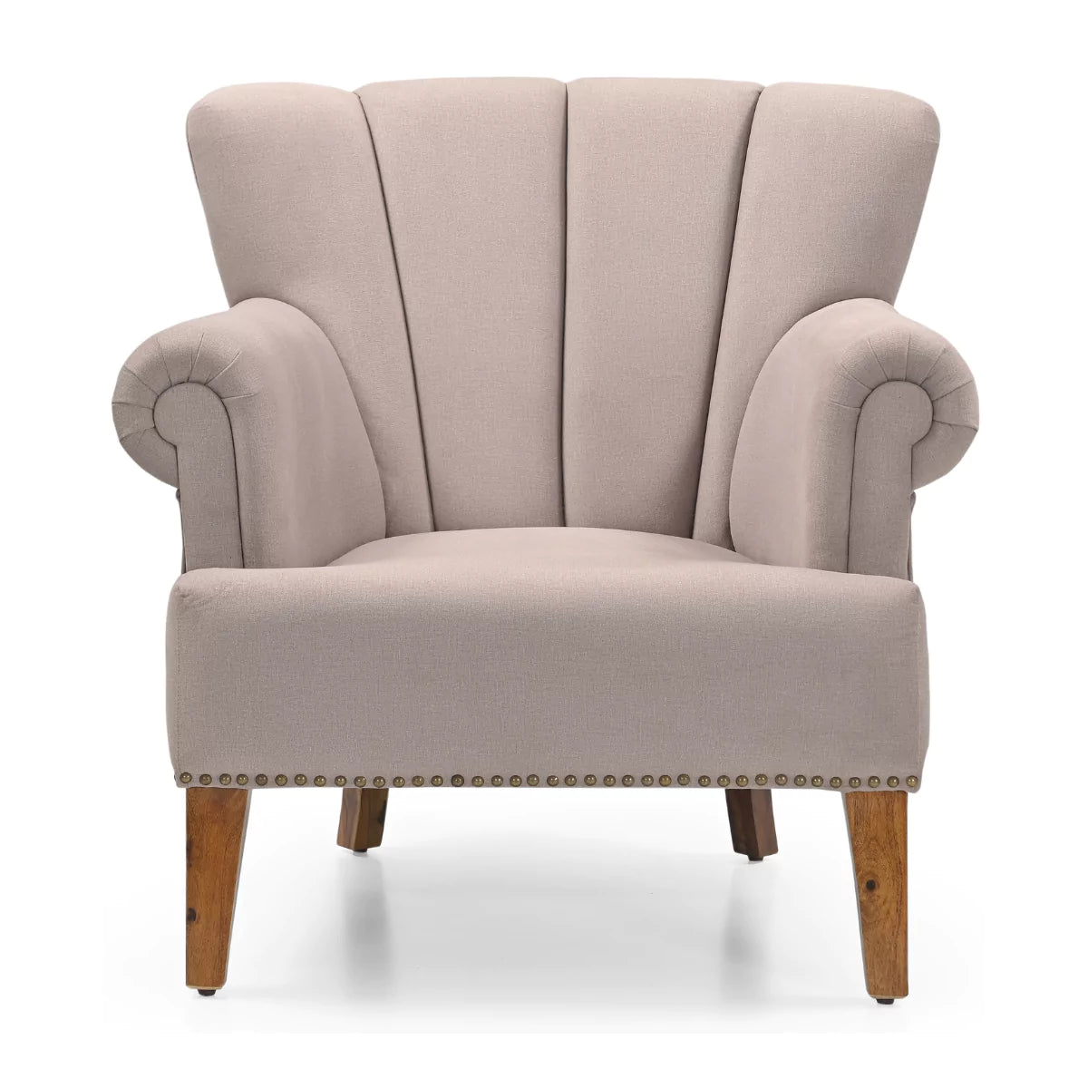 Serelith Mid-Century Modern Upholstered Armchair with Wooden Legs