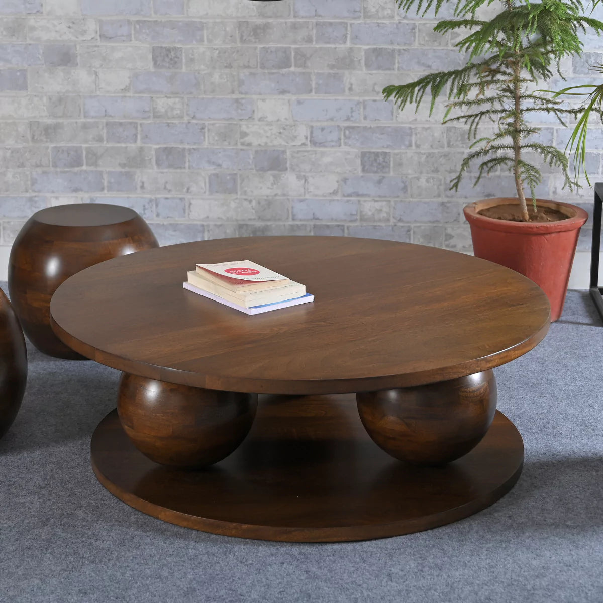 Spherica Solid Wood Contemporary Modern Round Center Table – RadiantFurn