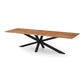 Spireon Solid Wood Rectangle 8 Seater Dining Table With Black Metal Legs