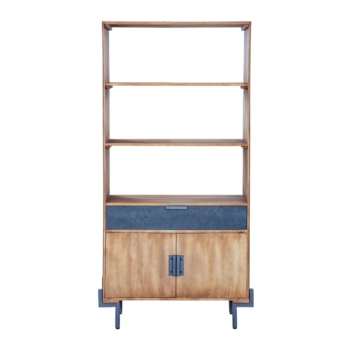 Trilona Bookshelf With Doors - RadiantFurn